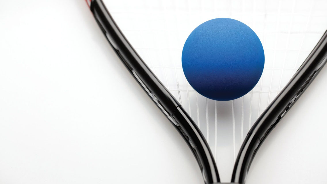 A racquet and racquet ball