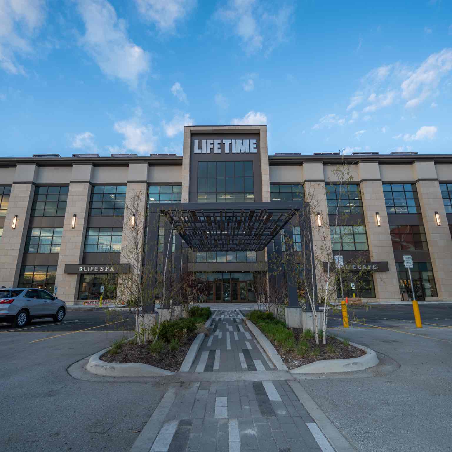 Building exterior at Life Time Oakbrook