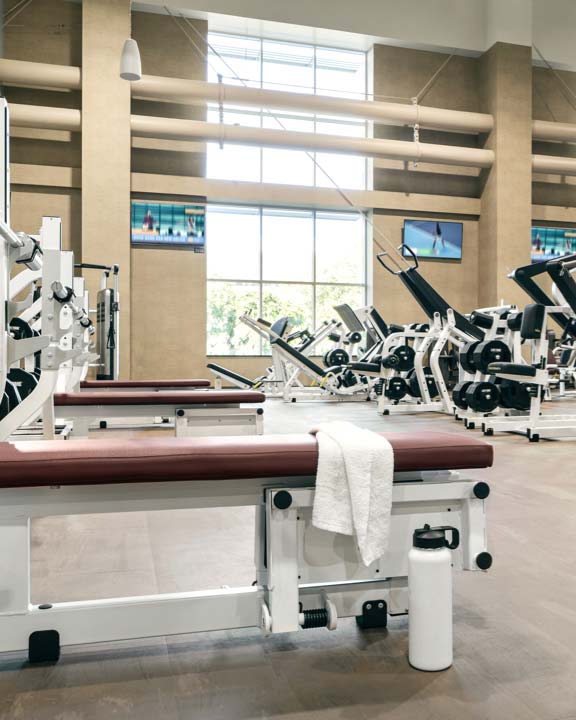 many weight machines on the fitness floor