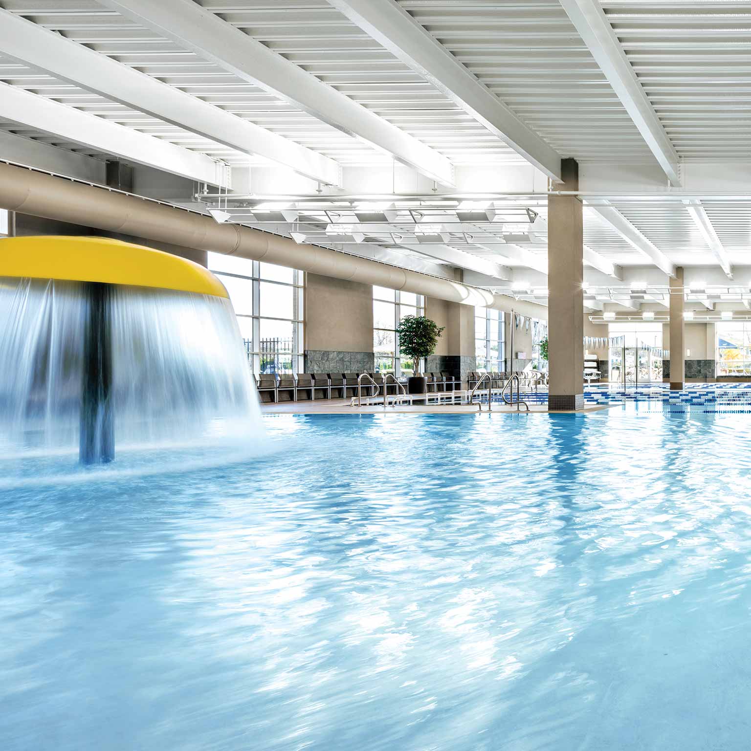 A view of the Life Time Pool facilities which features lap swimming, kids programs and much more.