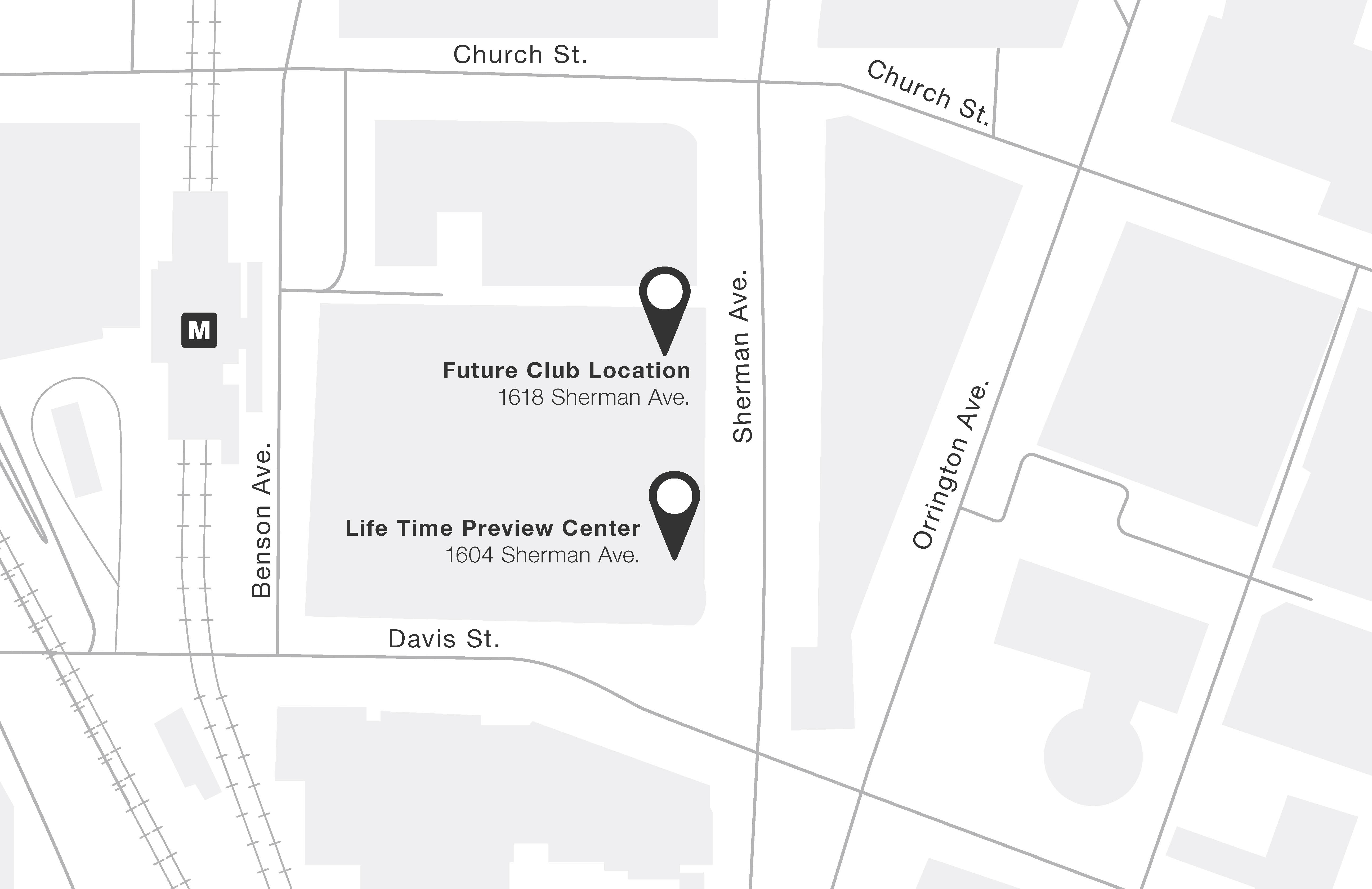 illustrated map of Lifetime Evanston location