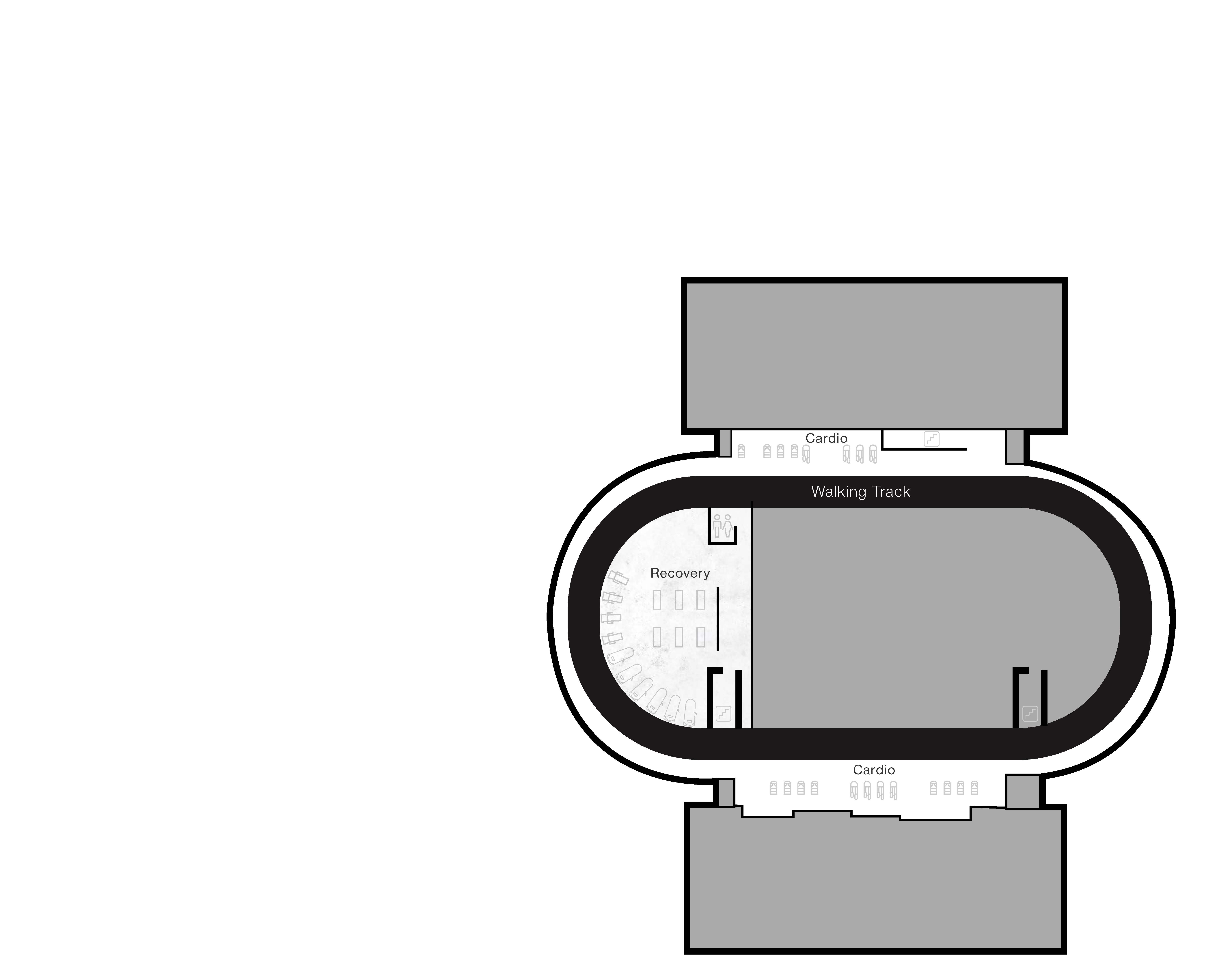 Third floor walking and running track