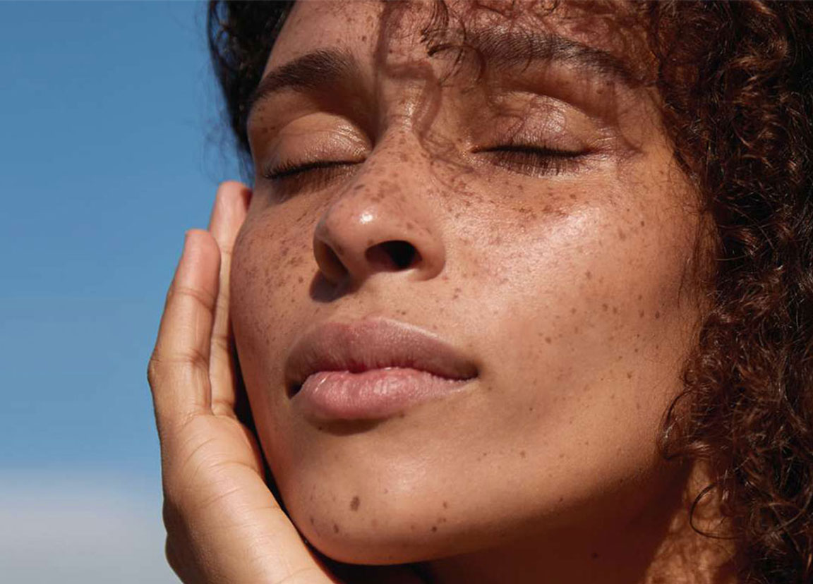 a close up of a woman's face