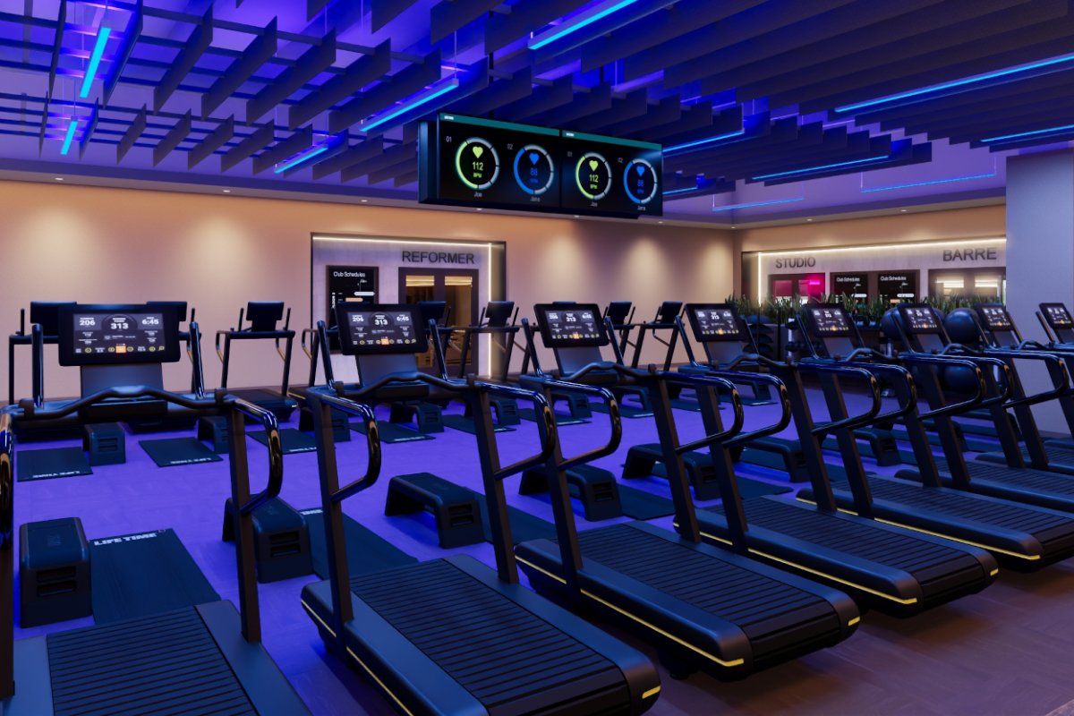group fitness studio at Life Time