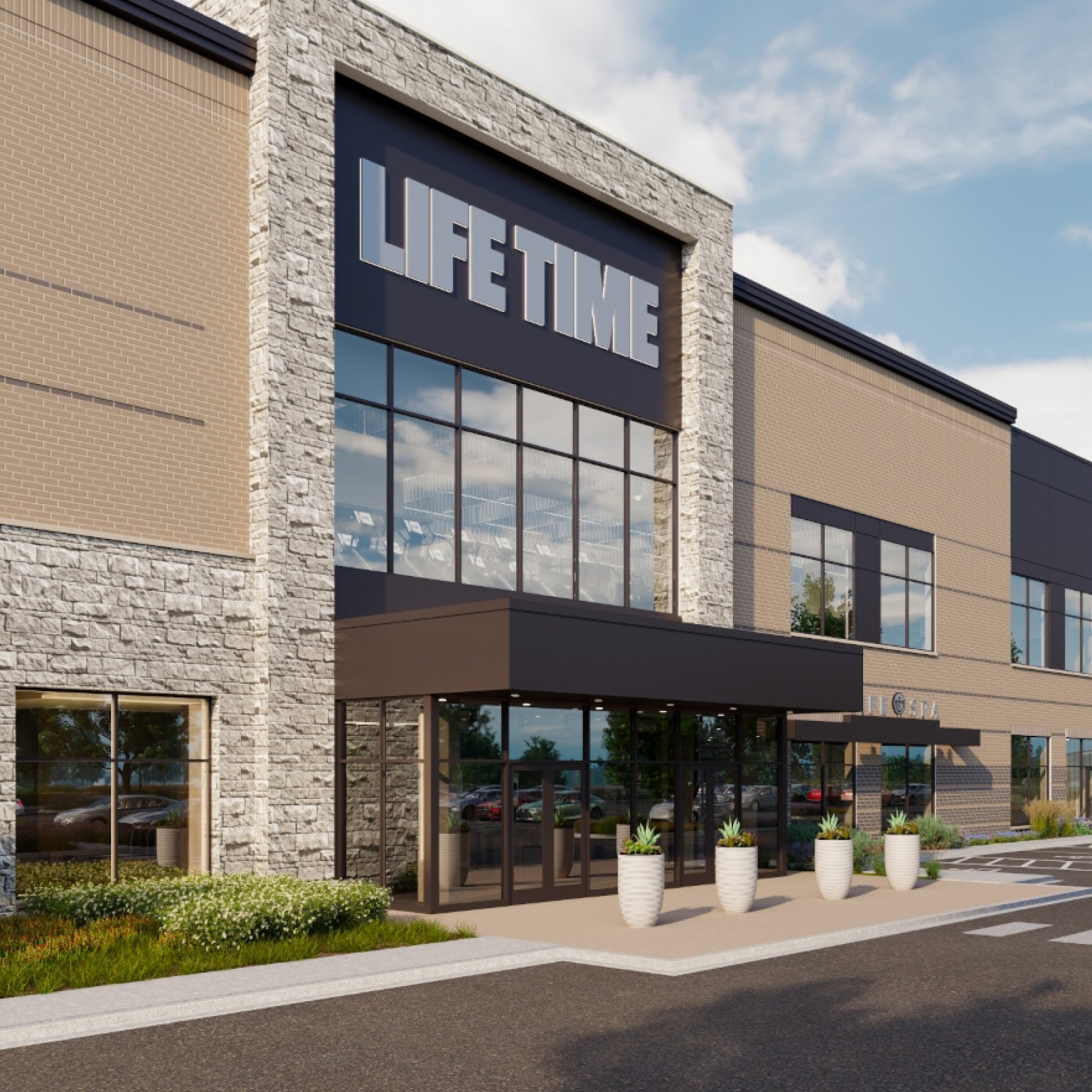 Exterior of a Life Time building