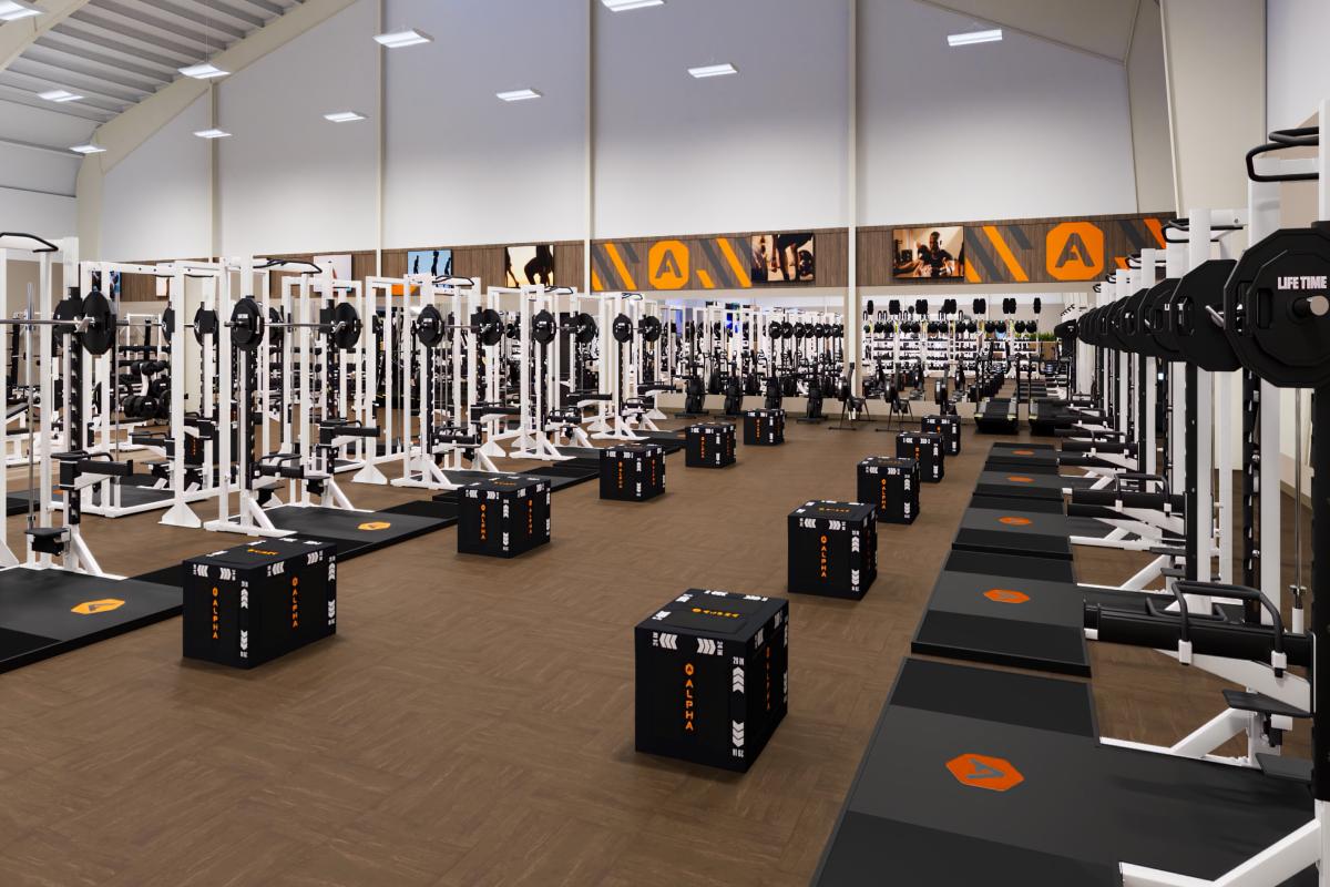 fitness floor at Life Time