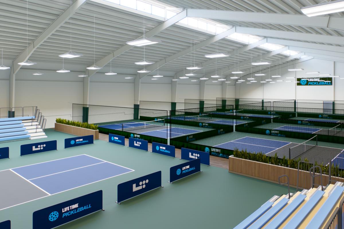 indoor pickleball courts at Life Time