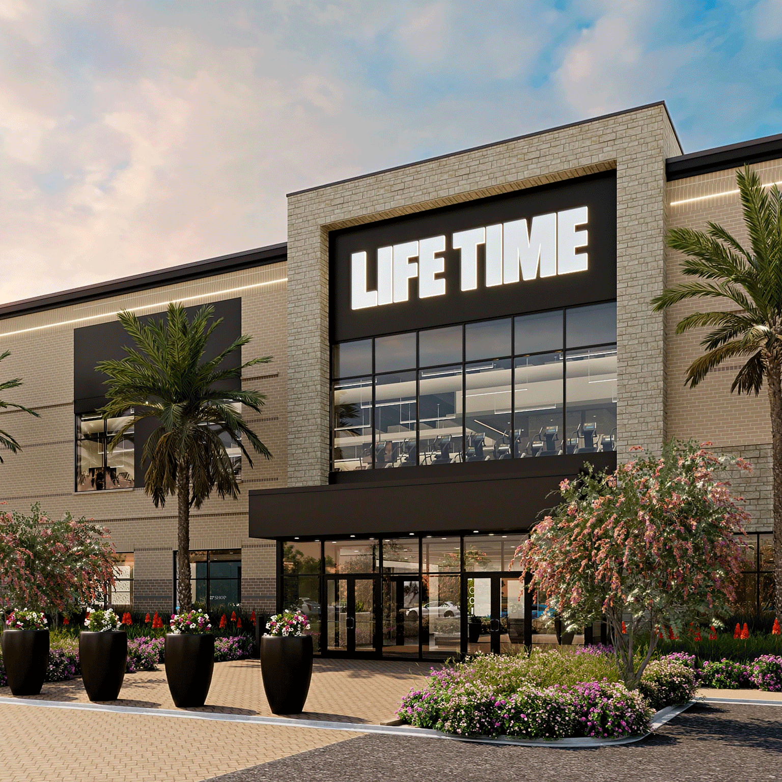 Exterior of a Life Time building.