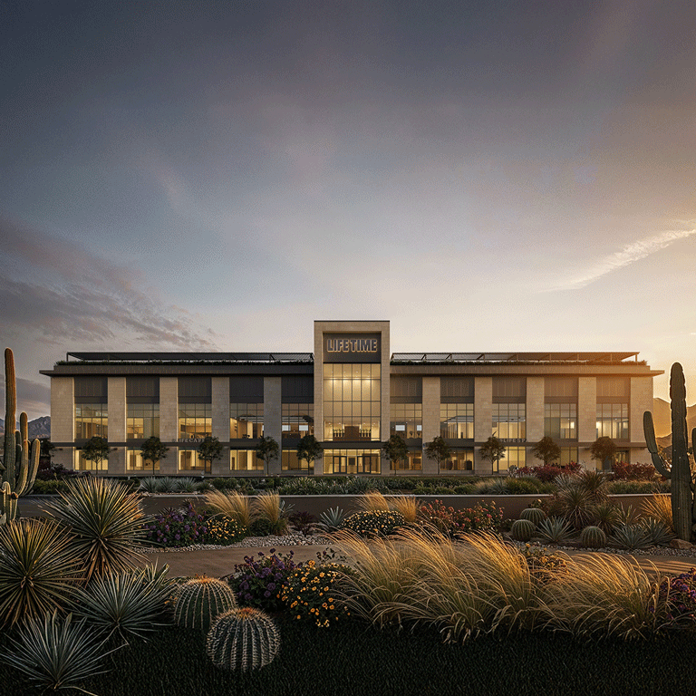 Exterior of a Life Time building