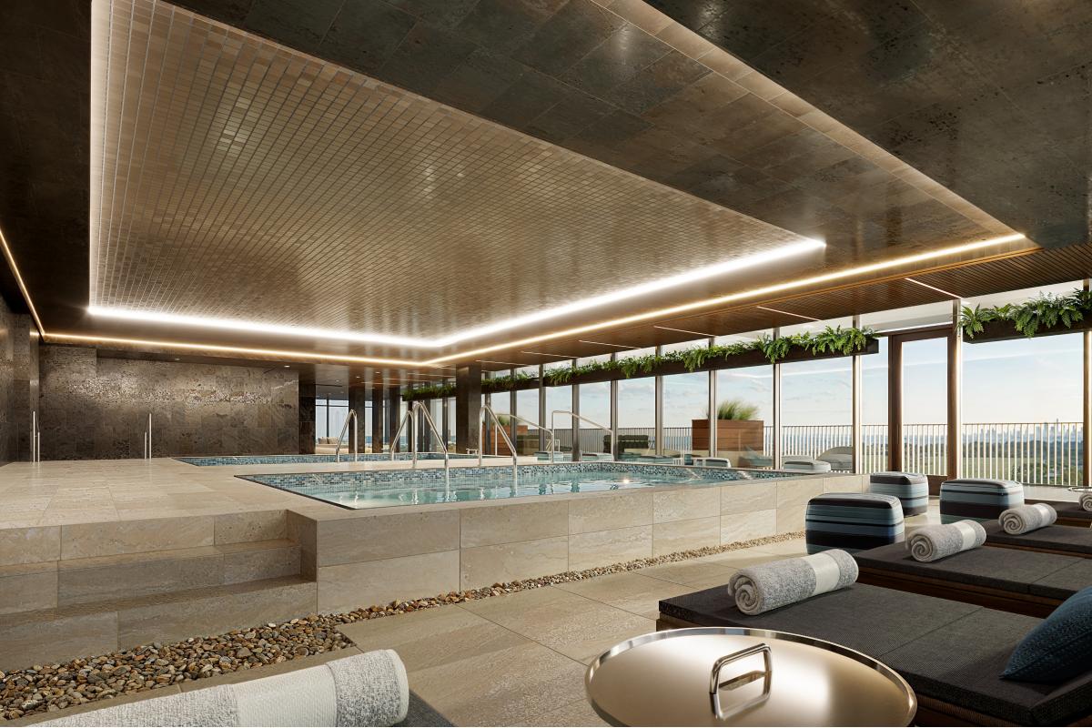 indoor whirl pool at Life Time