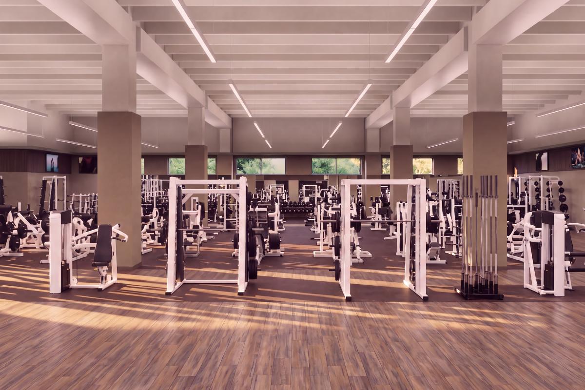fitness floor at Life Time