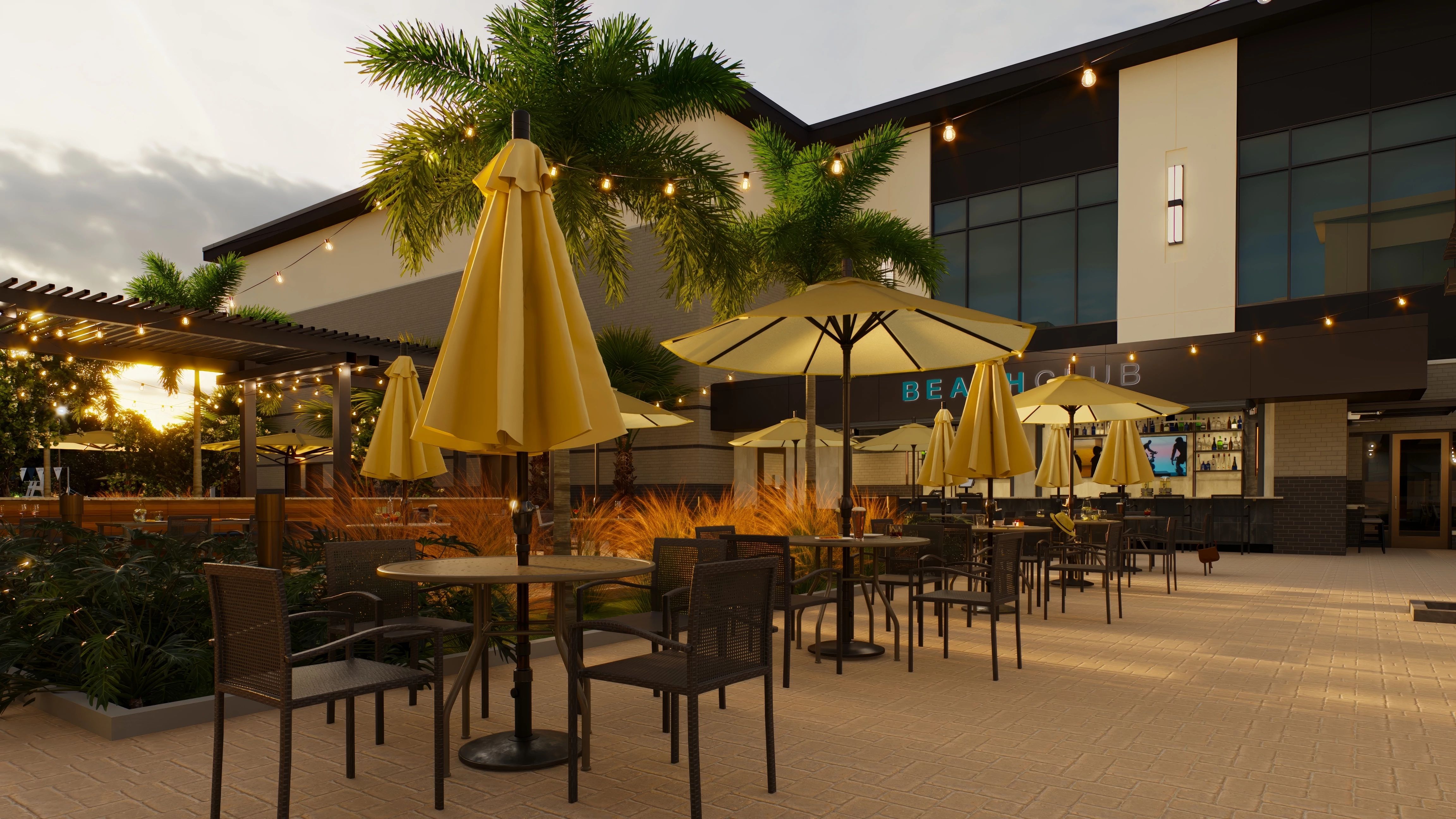 outdoor seating at Life Time