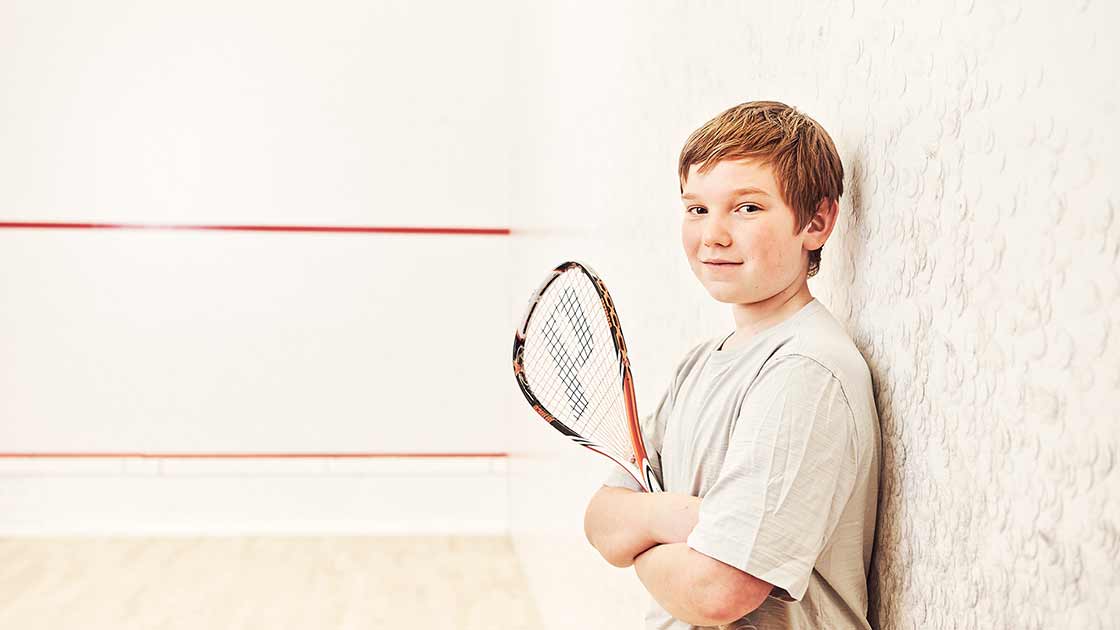 Image of a racquetball court's glass doorway